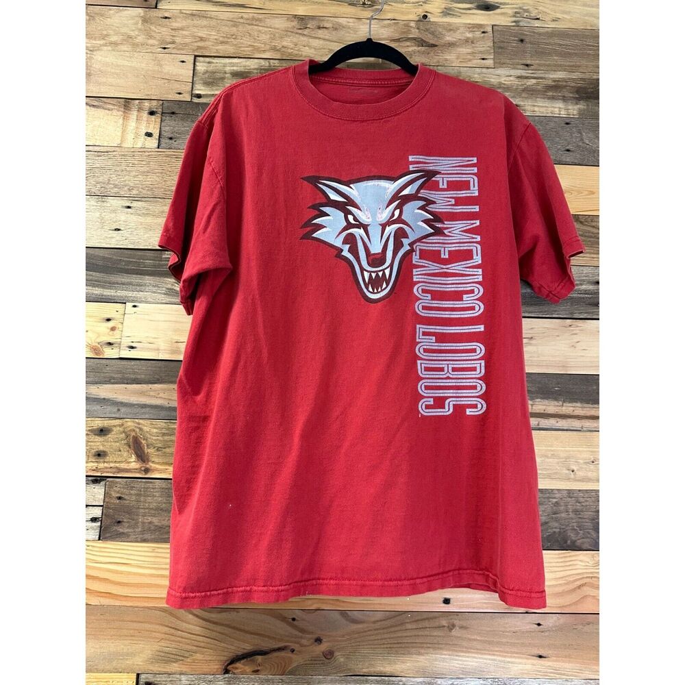 New Mexico Lobos Graphic T-Shirt Red Crew Neck